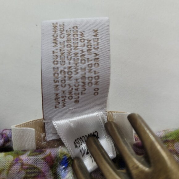 Chicos Top Womens size Large 12 Multicolor Abstract 3/4 Dolman Sleeve Art 2 Wear - Picture 7 of 9